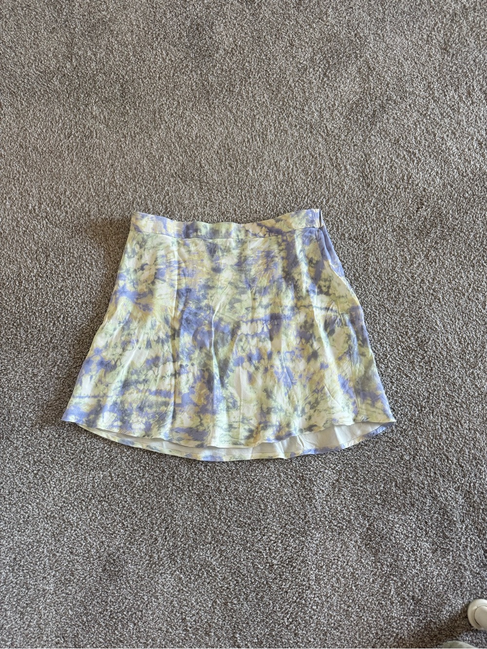 Floral Tie-Dye Pastel Skirt - Yellow & Lavender